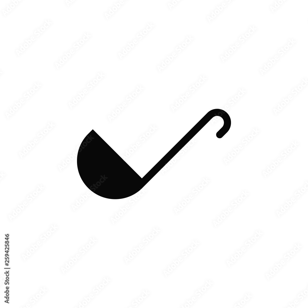 Poster ladle vector icon. element of kitchen for mobile concept and web apps illustration. thin flat icon f