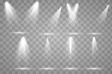 Bright lighting with spotlights.
