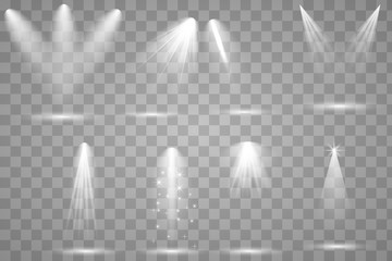 Bright lighting with spotlights.