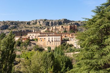 Fototapeta na wymiar a view of Albarracin town and the castle, province of Teruel, Aragon, Spain