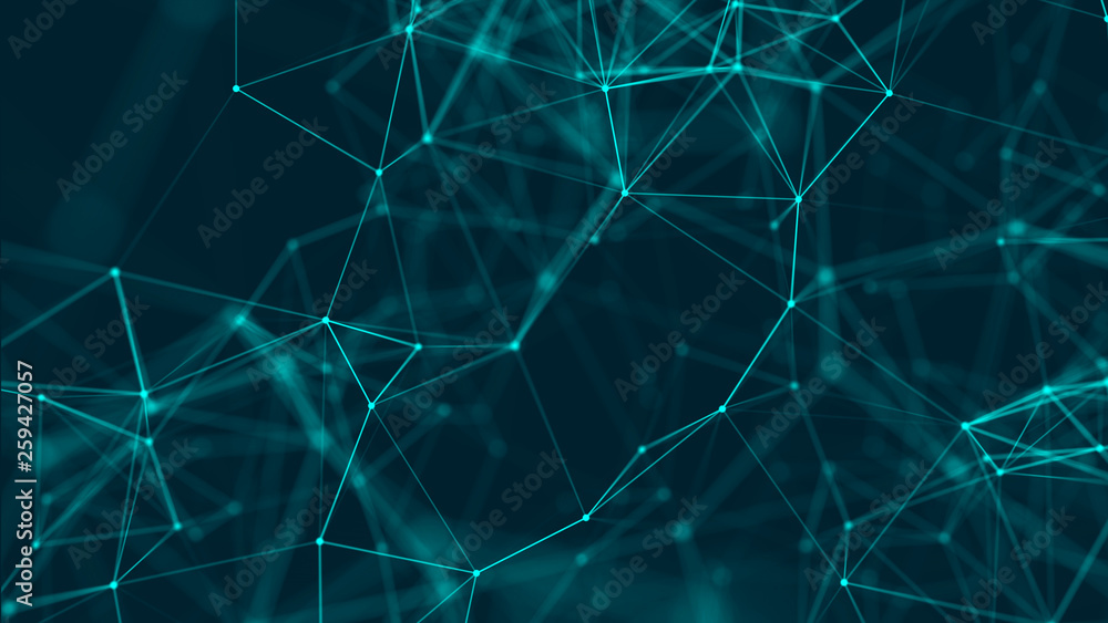 Poster Connection background with dots and lines. Big data. Network connection structure. 3D rendering.