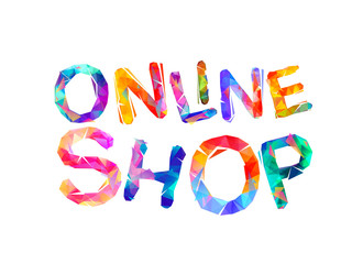 Online shop. Inscription of triangular letters