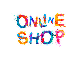 Online shop. Splash paint letters