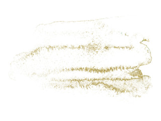 Fototapeta na wymiar Gold watercolor texture design. Brush stroke frame / border. Shimmering modern art. Illustration.