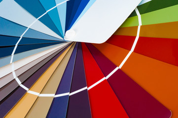 Fototapeta na wymiar The catalog of paints with a various color palette
