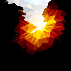 Vector Abstract Background of Fire in Darkness