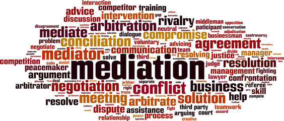 Mediation word cloud - obrazy, fototapety, plakaty