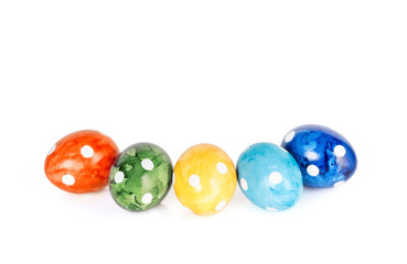 Different decorative Easter eggs isolated on white background