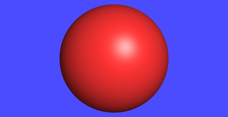 red ball isolated on blue background