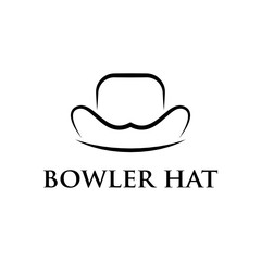 bowler hat logo vector design