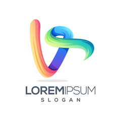 awesome letter v logo template