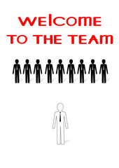 Welcome to the team. Vector illustration concept of introducing a new teamwork.