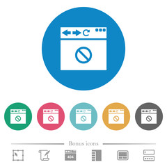Browser disabled flat round icons