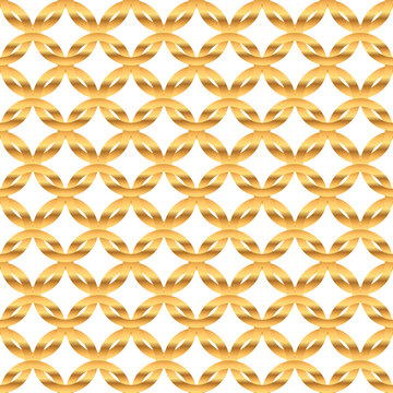Seamless background of gold rings. Hauberk. Vector image.