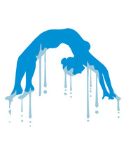 yoga schmelzen graffiti tropfen brücke boden fitness spagat gymnastik frau sport turnen ballette mädchen weiblich silhouette logo clipart verein