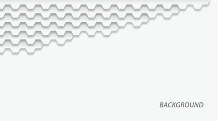 White abstract texture of hexagons. Vector background 3d paper art style can be used in cover design, book design, poster, cd cover, flyer, website backgrounds or advertising