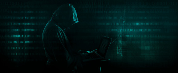 dark web hooded hacker