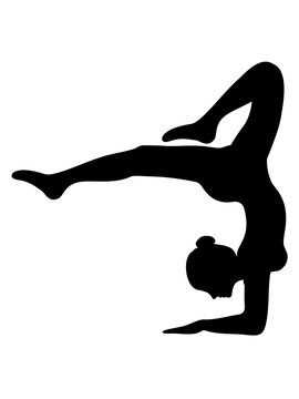 yoga gymnastik sport turnen ballette m&auml;dchen frau weiblich tunerin silhouette logo clipart verein