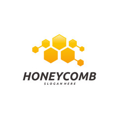 Honeycomb logo template, Honey Tech logo symbol vector