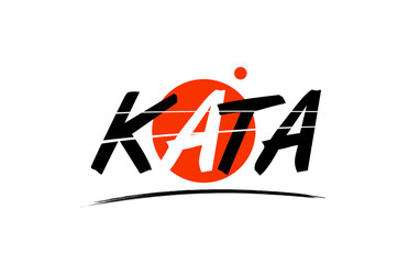 kata word text logo icon with red circle design