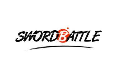 sword battle word text logo icon with red circle design