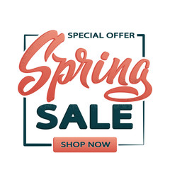 Spring Sale lettering design background. Spring Sale design in trendy colors. For banners, wallpaper, invitation, posters, brochure, voucher discount. Vector illustration template