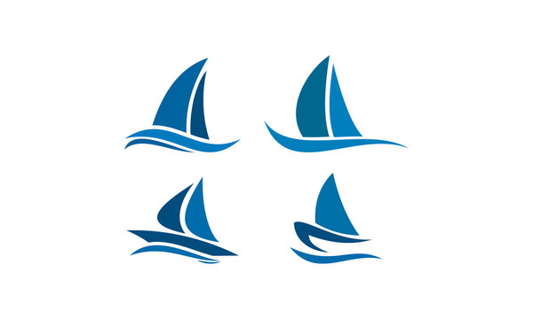 vector ship logo set
