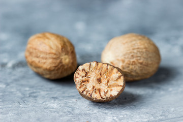 Nutmeg, seasoning dishes, using spices  for meals.