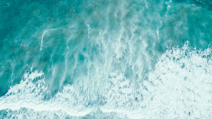 Obraz na płótnie Canvas Aerial Perspective of Waves and Coastline of Great Ocean Road Australia
