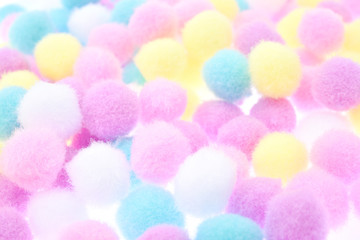 Pastel colored fluffy decoration Balls