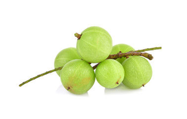 Indian gooseberries on white background