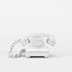old telephone isolated on white background. 3D rendering.