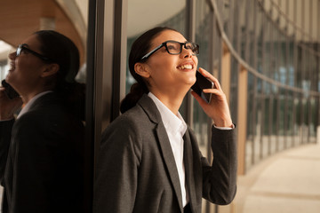 businesswoman using smartphone 