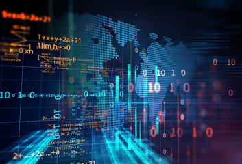 Big data futuristic visualization abstract illustration