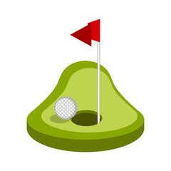 Isolated golf hole image. Vector illustration design