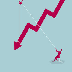 Save the sluggish economy. Isolated on blue background.