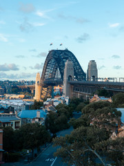 Sydney Harbour Bridge view from Observatory during the day.