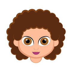 Cute happy girl avatar. Vector illustration design