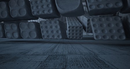 Fototapeta premium Empty dark abstract concrete smooth interior . Architectural background. 3D illustration and rendering