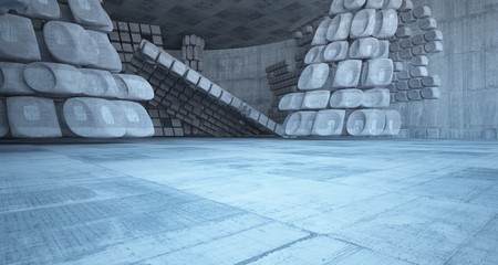 Empty dark abstract concrete smooth interior . Architectural background. 3D illustration and rendering