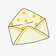 Open polka dot envelope