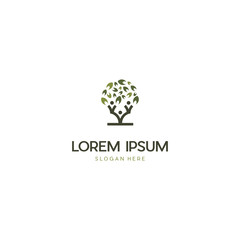 Green leaf and wellness vector logo template. Human health symbol, leaf logo. Organic, eco, vegan logo concept. Wellness Logo Design . natural health wellness fitness and yoga logo design