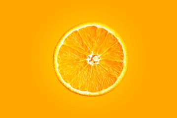 Background of half cut oranges on orange background