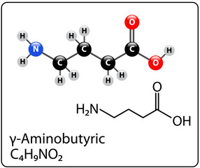 Gamma Aminobutyric Molecule Structure