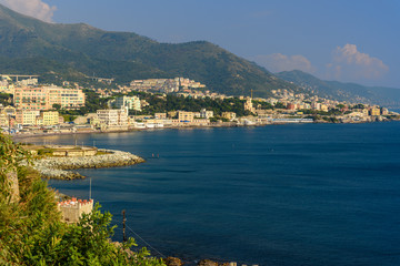 Fototapeta na wymiar View of Genoa is port city in Italy