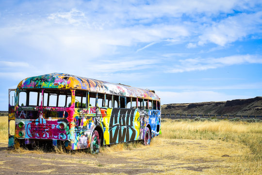 Graffiti bus - Powered by Adobe