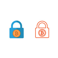 Secure Lock Bitcoin Icon