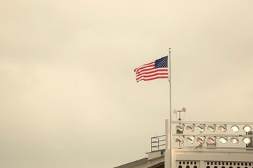 American Flag in Baseball Stadium