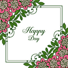 Vector illustration various floral frame for design happy day