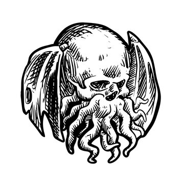 Ancient Mythical Monster Cthulhu - Vector illustration